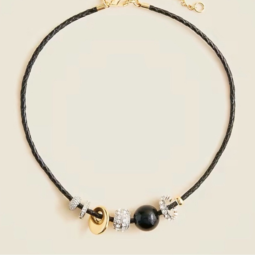 J. Crew Black and Gold Beaded Necklace